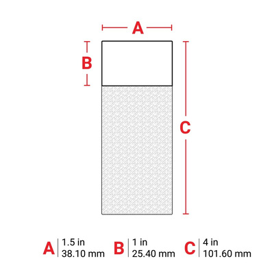 Brady B-417 Black on Transparent/White Label, 38.1 mm Width