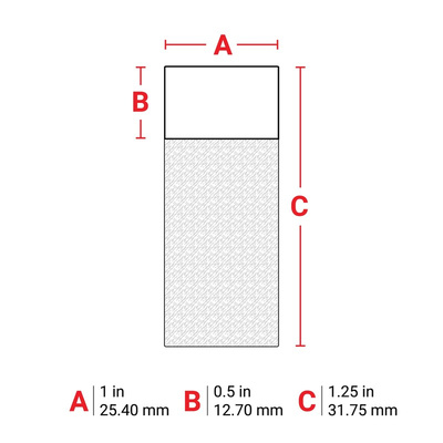 Brady B-417 Black on Transparent/White Label Printer Label, 25.4 mm Width