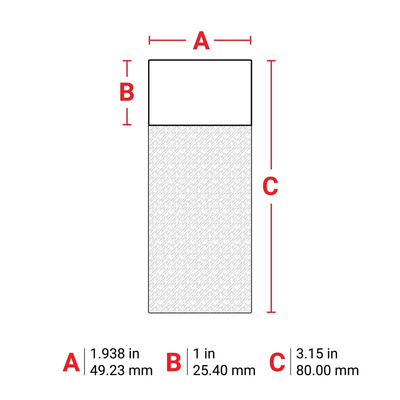 Brady B-417 Black on Transparent/White Label Printer Label, 49.2252 mm Width