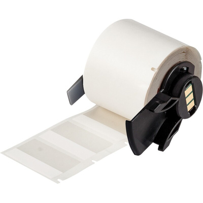Brady B-427 Black on White/Transparent Label Printer Tape, 38.10 mm Width, 25.40mm Label Length, 31.1mm Label Width