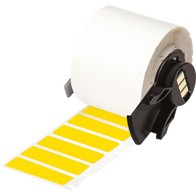 Brady B-499 Black on Yellow Cable Labels, 20.00 mm Width, 7.95mm Label Length, 20mm Label Width