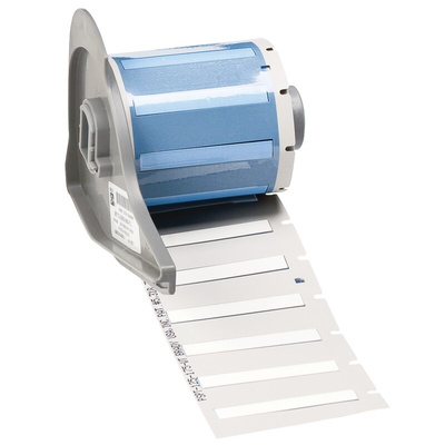 Brady B-342 Black on White Heatshrink Labels, 44.45 mm Width, 5.97mm Label Length, 44.45mm Label Width