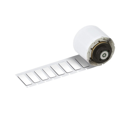 Brady B-7593 Black on White Polyester Label, 27.00 mm Width, 7.95mm Label Length, 27mm Label Width