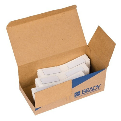 Brady B-7593 Black on White Polyester Label, 45.00 mm Width, 15.00mm Label Length, 45mm Label Width