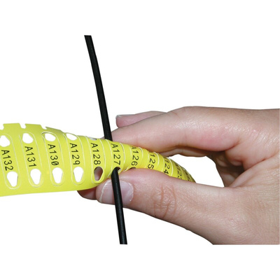 Brady B-7599 Black on Yellow Cable Labels, 23.00 mm Width, 5.20mm Label Length, 23mm Label Width