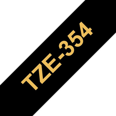 Brother Gold on Black Label Printer Tape, 8 m Length, 24 mm Width