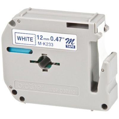 Brother Blue on White Label Printer Tape, 8 m Length, 12 mm Width