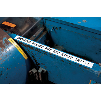 Brady B-488 Polyester Black on White Label Printer Tape, 6.4 m Length, 12.7 mm Width