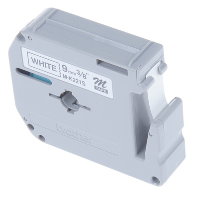 Brother Black on White Label Printer Tape, 4 m Length, 9 mm Width