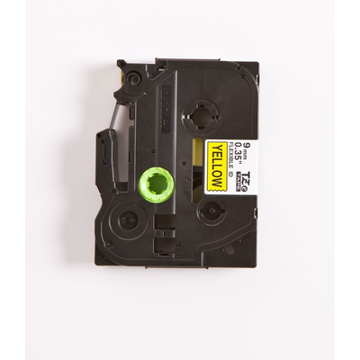 Brother Black on Yellow Label Printer Tape, 8 m Length, 9 mm Width