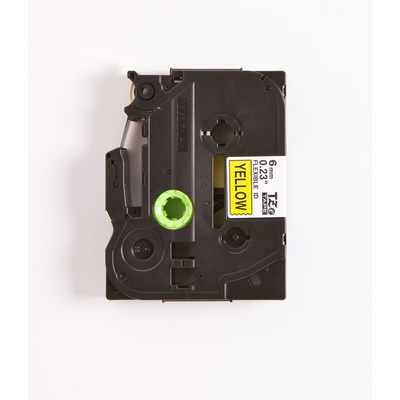 Brother Black on Yellow Label Printer Tape, 8 m Length, 6 mm Width