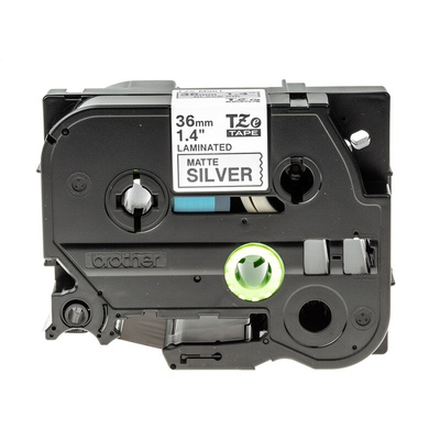 Brother Black on Silver Label Printer Tape, 8 m Length, 36 mm Width