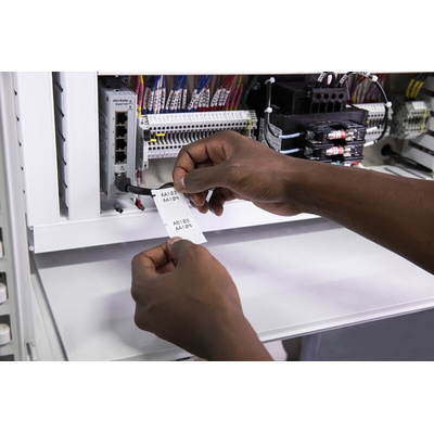 Brady B-427 Self-laminating Vinyl Black on White/Transparent Label Printer Tape, 38.1 mm Width, 152.4mm Label Length