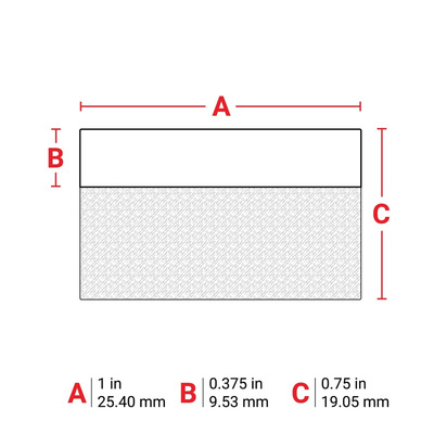 Brady B-427 Self-laminating Vinyl Black on White/Transparent Label Printer Tape, 25.4 mm Width, 19.05mm Label Length