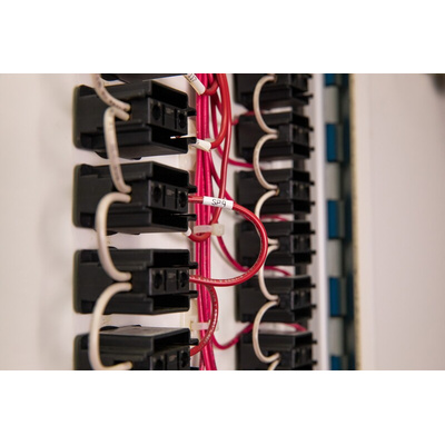 Brady B-498 Repositionable Vinyl Black on White Label Printer Tape, 12.7 mm Width, 12.7mm Label Length