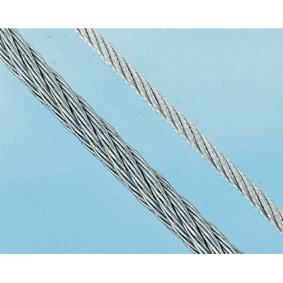 RS PRO Galvanised Metal Wire Rope, 50m