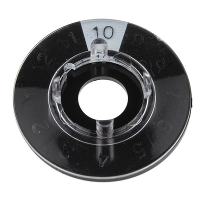 RS PRO Potentiometer Dial, 21mm Knob Diameter, Black, 6, 6.35 mm, 35 mm Shaft, For Use With Rotary Switch