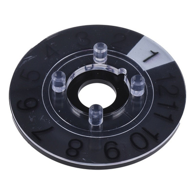 RS PRO Potentiometer Dial, 29mm Knob Diameter, Black, 6, 6.35 mm, 35 mm Shaft, For Use With Rotary Switch