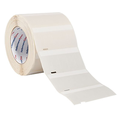 HellermannTyton Helatag Transparent/White Cable Labels, 25.4mm Width, 44.5mm Height, 2500 Qty