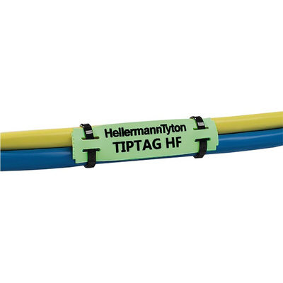 HellermannTyton TIPTAG Green Cable Labels, 65mm Width, 11mm Height, 190 Qty