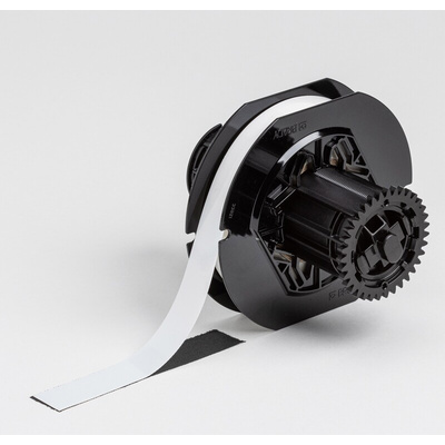Brady B-414 BradyGrip on White Label Printer Tape, 15.24 m Length, 19.05 mm Width