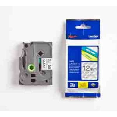 Brother Black on Transparent Label Printer Tape, 8 m Length, 12mm Label Length