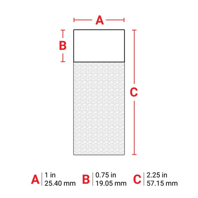 Brady B-427 Self-laminating Vinyl on White/Transparent Cable Labels, 57.15mm Label Length