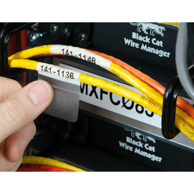 Brady B-417 on Transparent/White Label, 12.7 mm Width