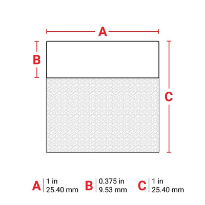 Brady B-417 Black on Transparent/White Label Printer Label, 25.4 mm Width