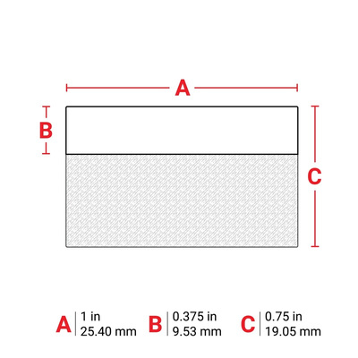 Brady B-417 Black on Transparent/White Label Printer Label, 25.4 mm Width
