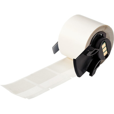 Brady B-427 Black on White/Transparent Label Printer Tape, 38.10 mm Width, 38.10mm Label Length, 38.1mm Label Width