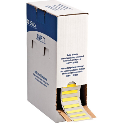 Brady B-342 Black on Yellow Heatshrink Labels, 44.45 mm Width, 8.51mm Label Length, 44.45mm Label Width