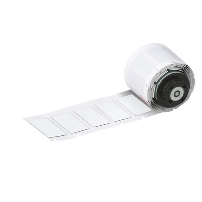 Brady B-7593 Black on White Polyester Label, 27.00 mm Width, 18.00mm Label Length, 27mm Label Width