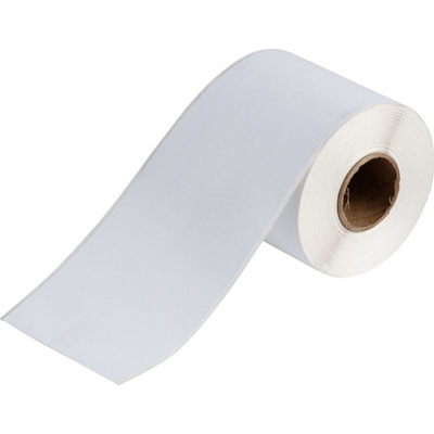 Brady BradyJet on White Label Printer Tape, 30.48 m Length, 101.60 mm Width