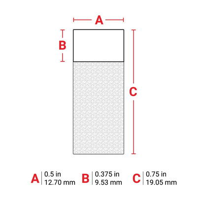 Brady B-427 Self-laminating Vinyl Transparent/White Cable Labels, 12.7mm Width, 19.05mm Height, 500 Qty