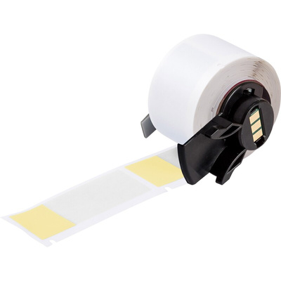 Brady B-427 Self-laminating Vinyl Transparent/Yellow Cable Labels, 25.4mm Width, 63.5mm Height, 100 Qty