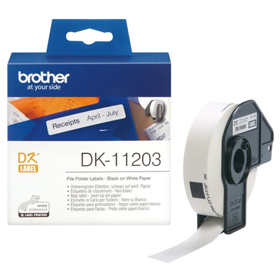 Brother White Black Print Label Roll, 87mm Width, 17mm Height, 300Per Roll Qty