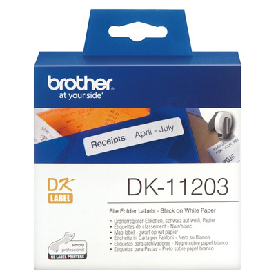 Brother White Black Print Label Roll, 87mm Width, 17mm Height, 300Per Roll Qty
