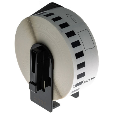 Brother White Black Print Label Roll, 12mm Width, 1 Roll Qty
