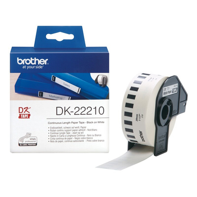 Brother White Black Print Label Roll, 29mm Width, 1 Roll Qty