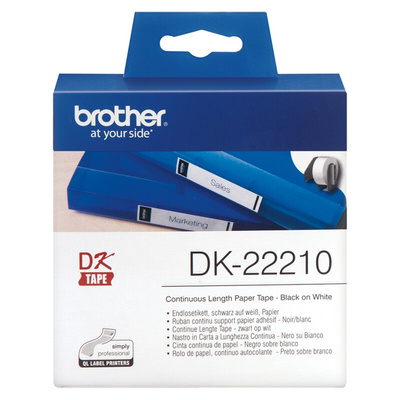 Brother White Black Print Label Roll, 29mm Width, 1 Roll Qty
