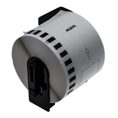 Brother White Black Print Label Roll, 62mm Width, 1 Roll Qty