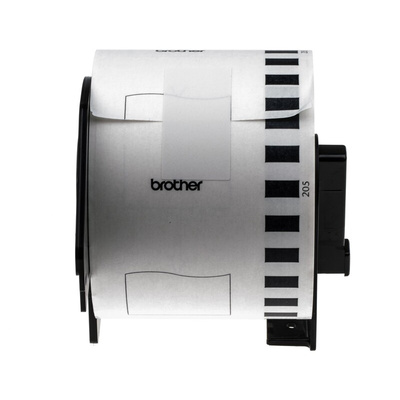 Brother White Black Print Label Roll, 62mm Width, 1 Roll Qty
