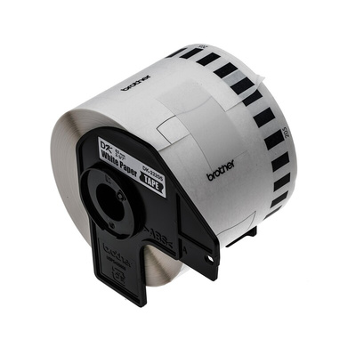 Brother White Black Print Label Roll, 62mm Width, 1 Roll Qty