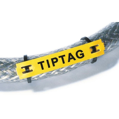 HellermannTyton TIPTAG Yellow Cable Labels, 100mm Width, 11mm Height, 120 Qty