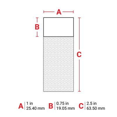 Brady B-427 Self-laminating Vinyl Transparent/White Cable Labels, 25.4mm Width, 63.5mm Height