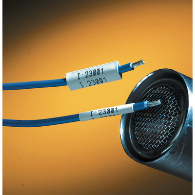 Brady B-342 PermaSleeve White Heatshrink Labels, 25.4mm Width, 11.15mm Height, 100 Qty