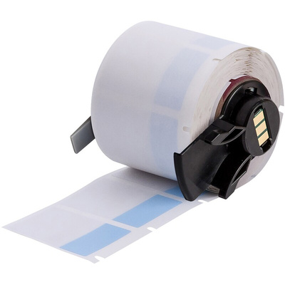 Brady B-427 Self-laminating Vinyl Blue/Transparent Cable Labels, 25.4mm Width, 38.1mm Height