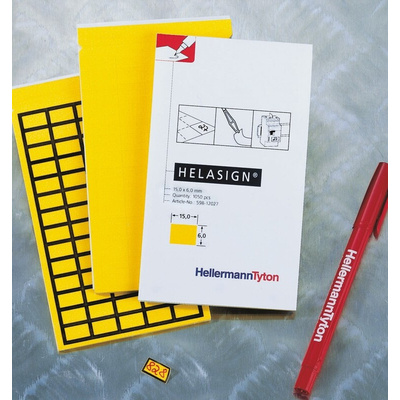 HellermannTyton Yellow Adhesive Label Sheet, Pack of 440