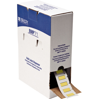 Brady B-342 PermaSleeve Yellow Heatshrink Labels, 25.4mm Width, 11.15mm Height, 1000 Qty
